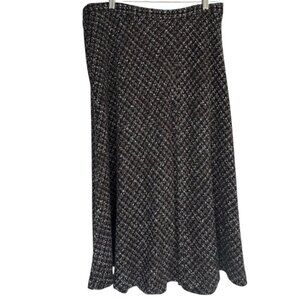 Jones New York Women's A-Line black & brown Bouclé like Skirt 22W